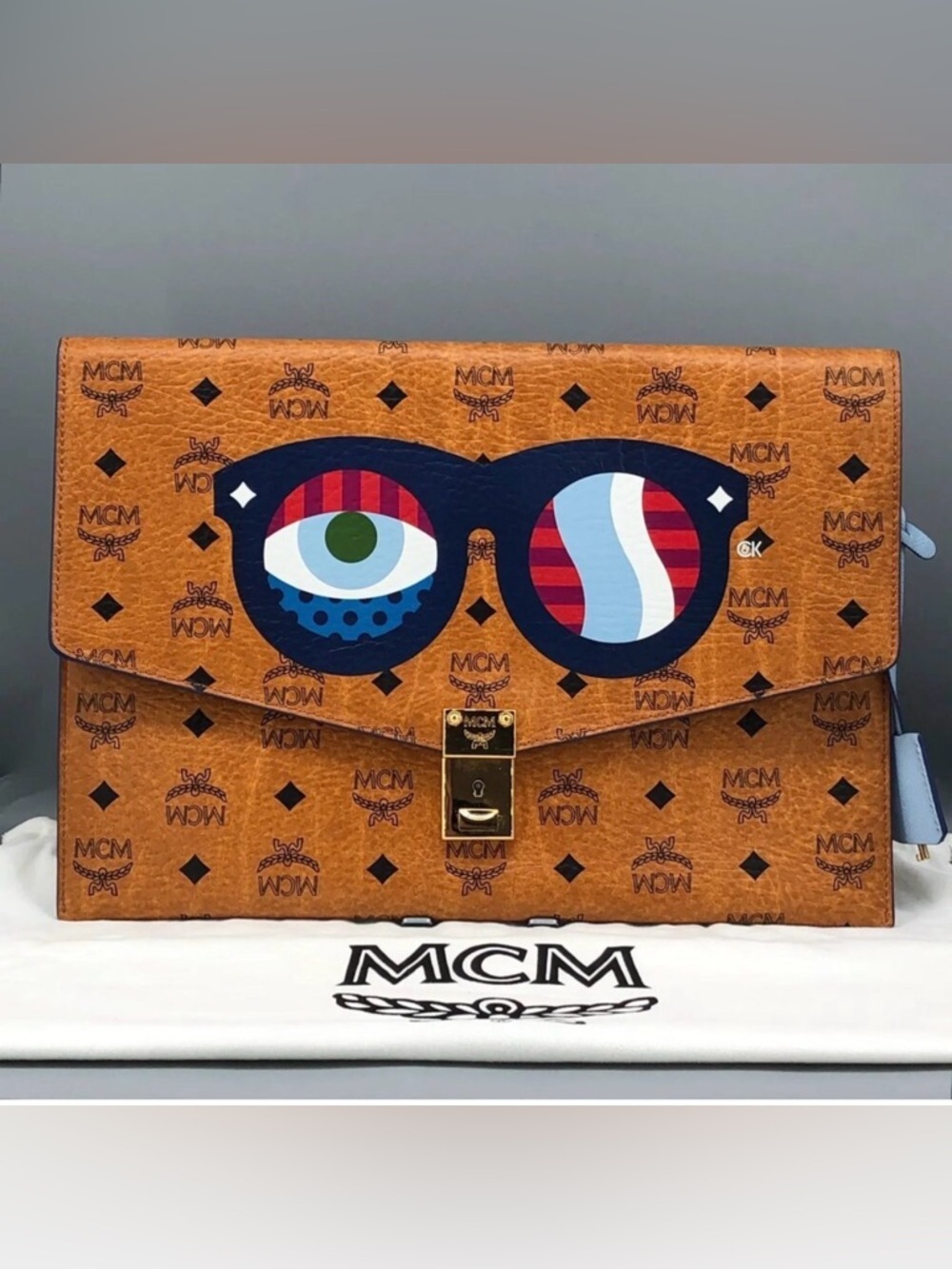 MCM Eyes on the Horizon Monogram Portfolio Case Limited Edi Craig & Karl Clutch